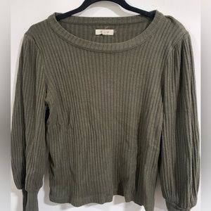 Madewell Green Ribbed Sweater